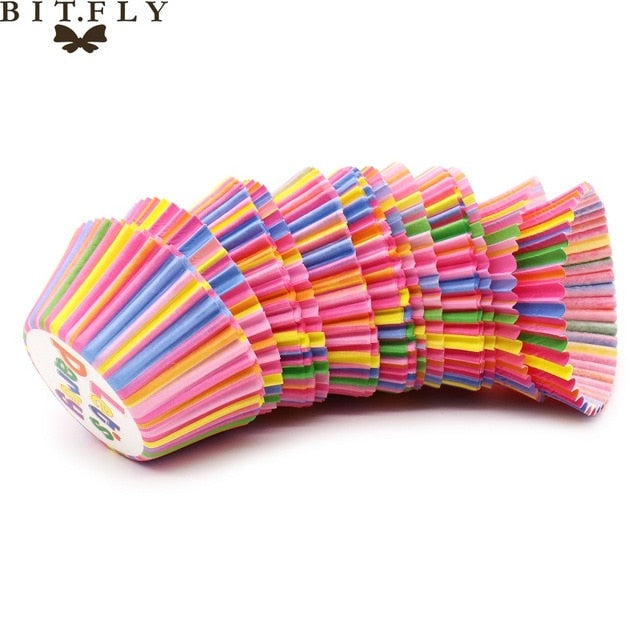 Rainbow Cupcakes Paper Cases